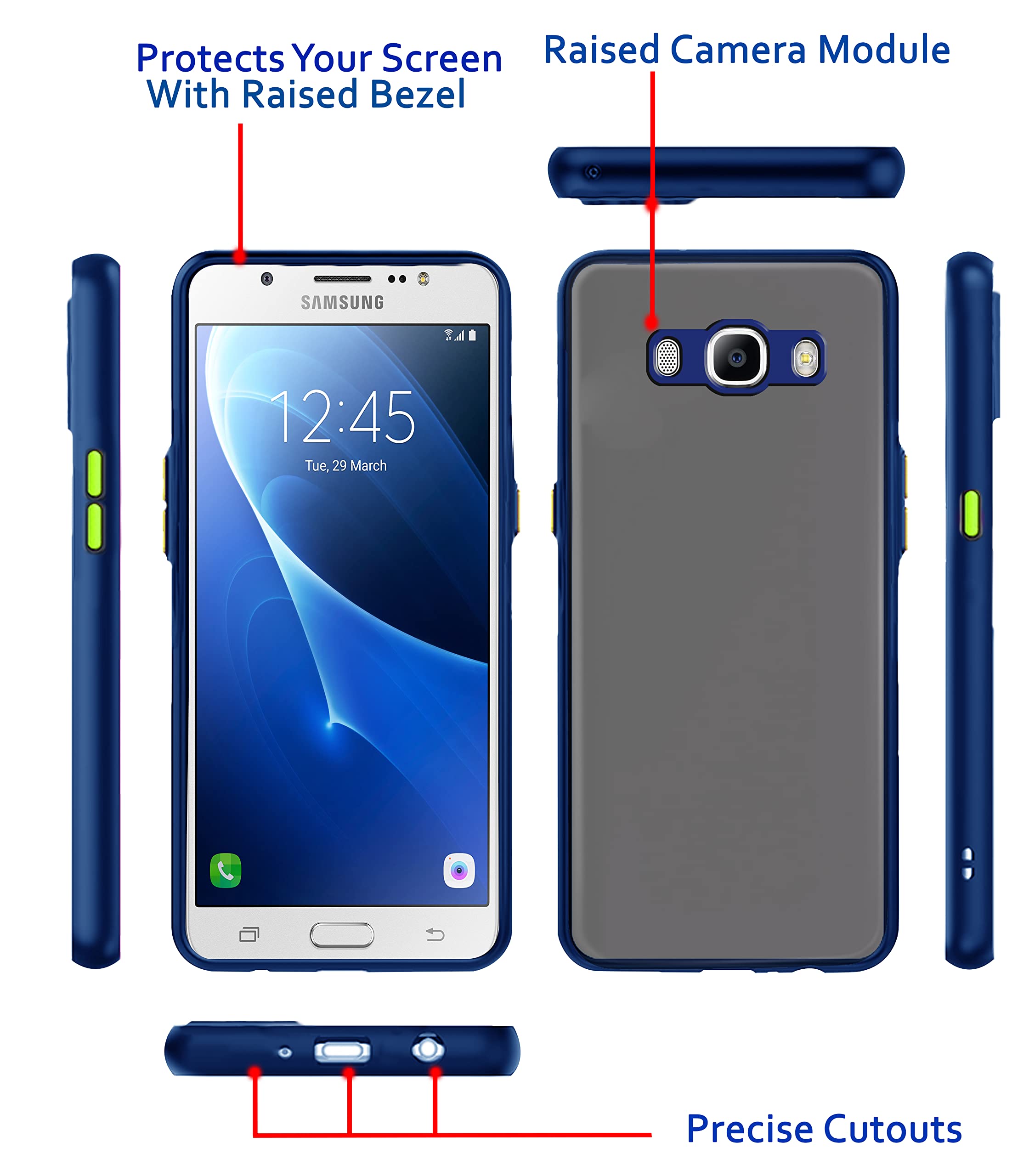 Pikkme Samsung J7 2016 Hybrid blue mobile back cover – photo 3