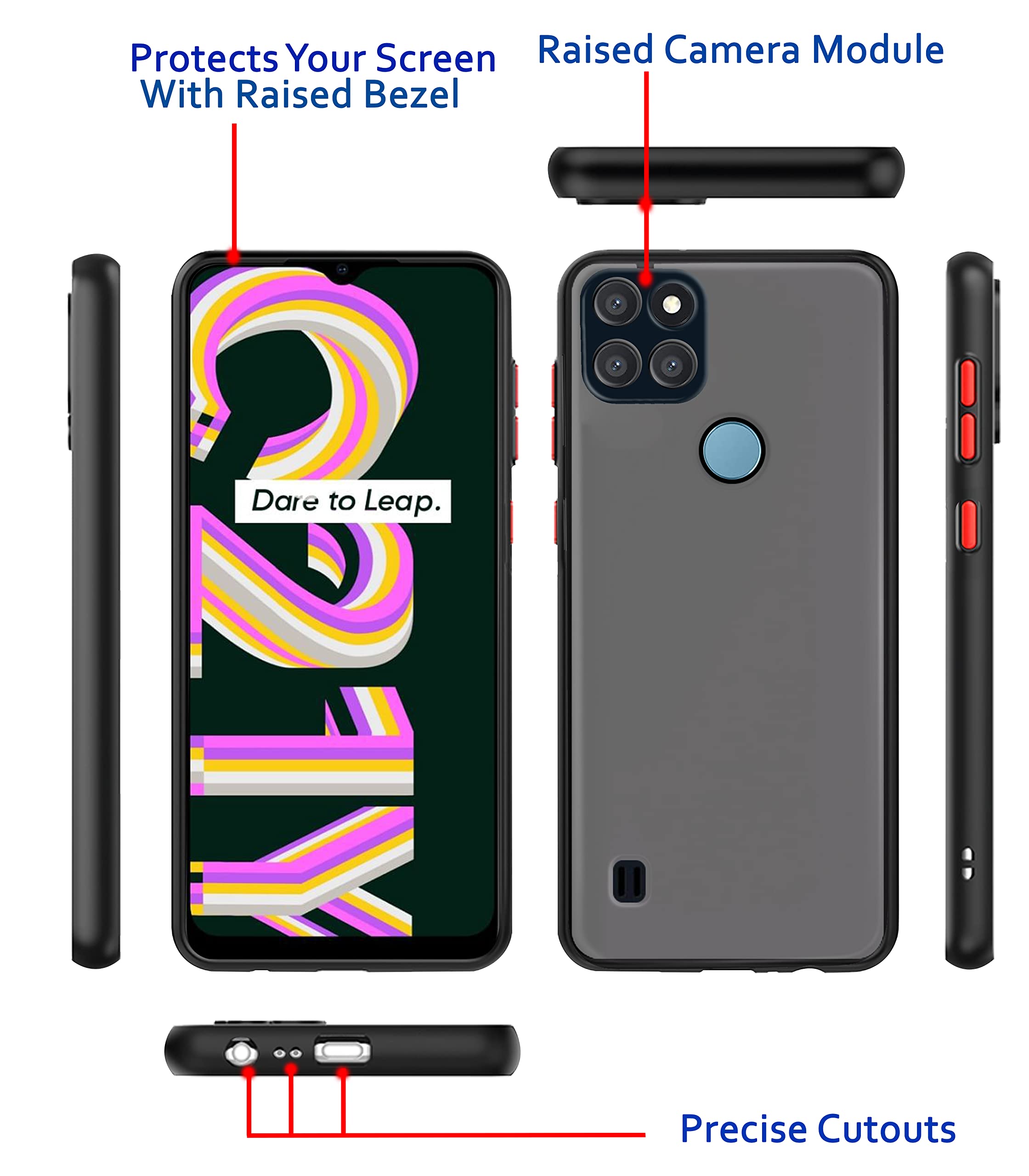 Black back cover for Realme C21Y/C25Y – Pikkme – photo 3