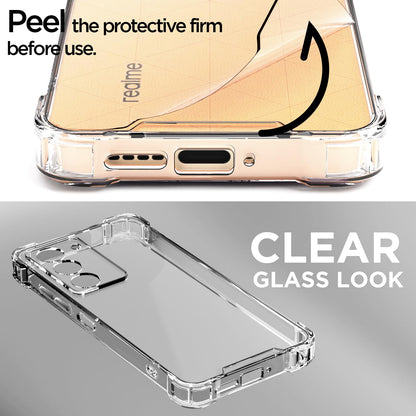 Pikkme Realme P3x 5G  PC + TPU Clear Transparent Back Cover (Transparent)