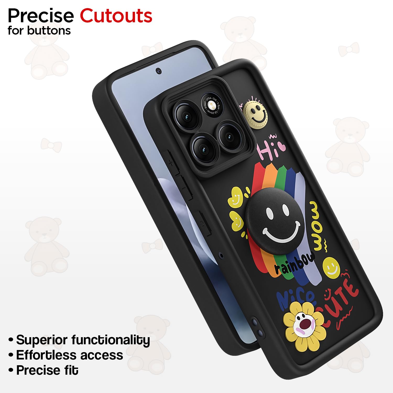Pikkme black Smile Rainbow mobile back cover for Moto G86 Power 5G – photo 6