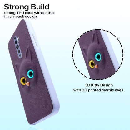 Pikkme Oppo Reno 2f / 2Z Kitty Back Cover (Purple)