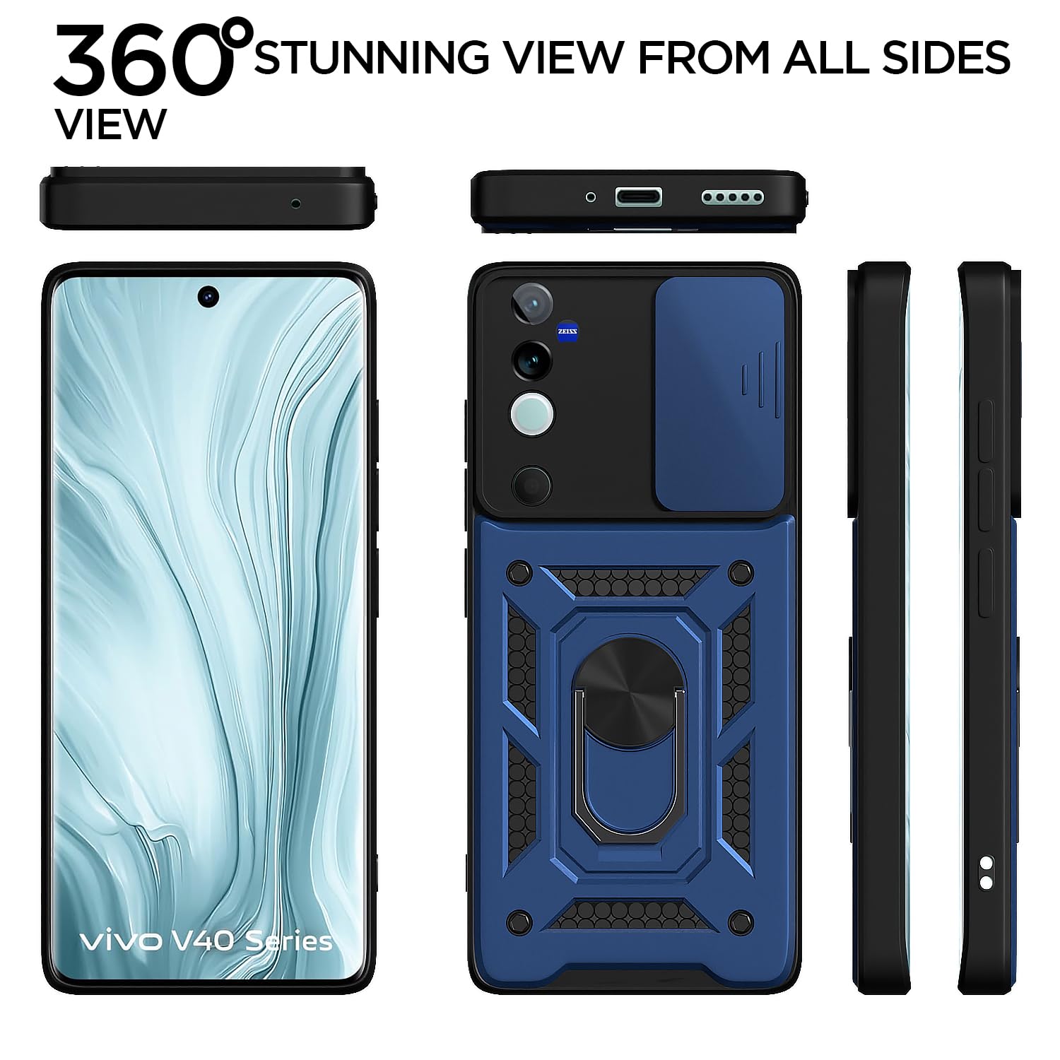 Pikkme Vivo V40/V40 Pro/T3 Ultra 5G D10 Camera Shield blue mobile back cover – photo 5