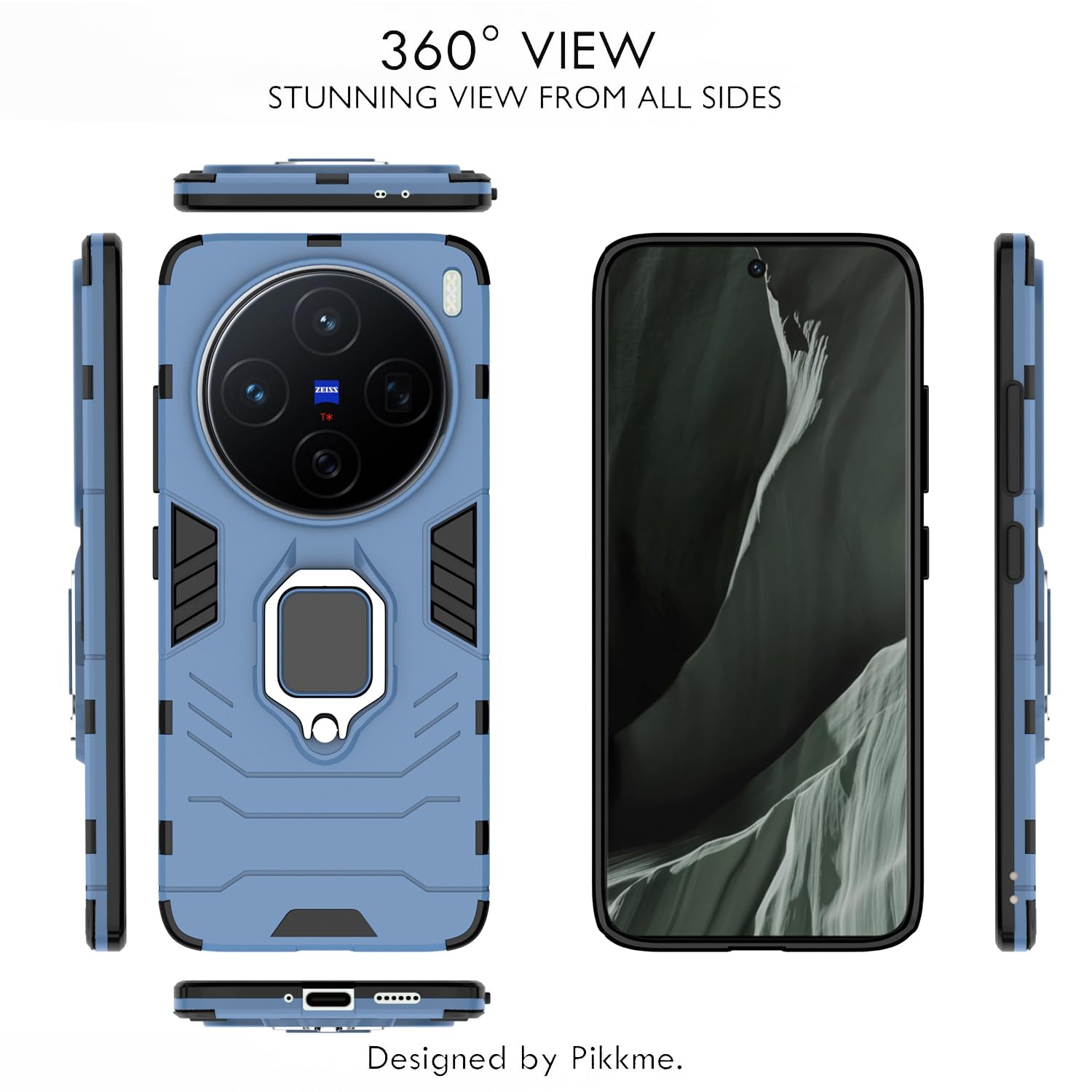 Pikkme Vivo X200 5G D5 Tough Armor Bumper Cover (Blue)
