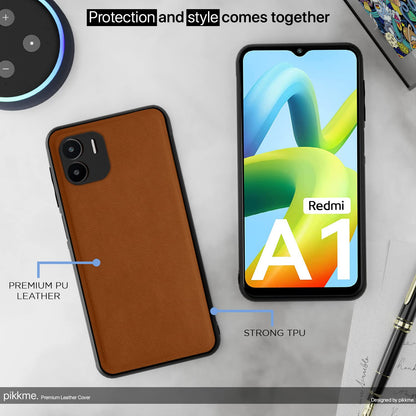 Camel Leather back cover for Redmi A1/A2 – Pikkme – photo 5