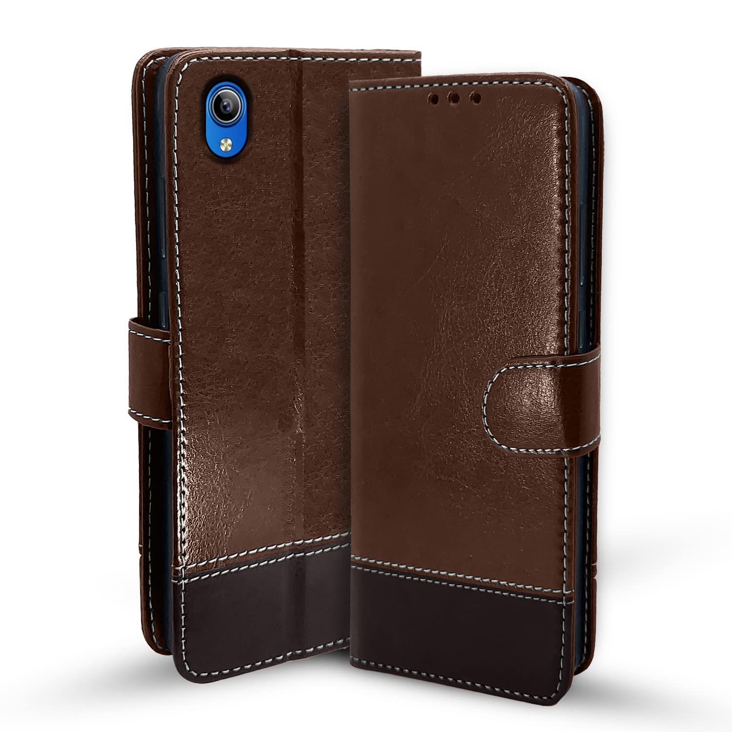 Pikkme brown & coffee Magnetic flip case for Vivo Y91i