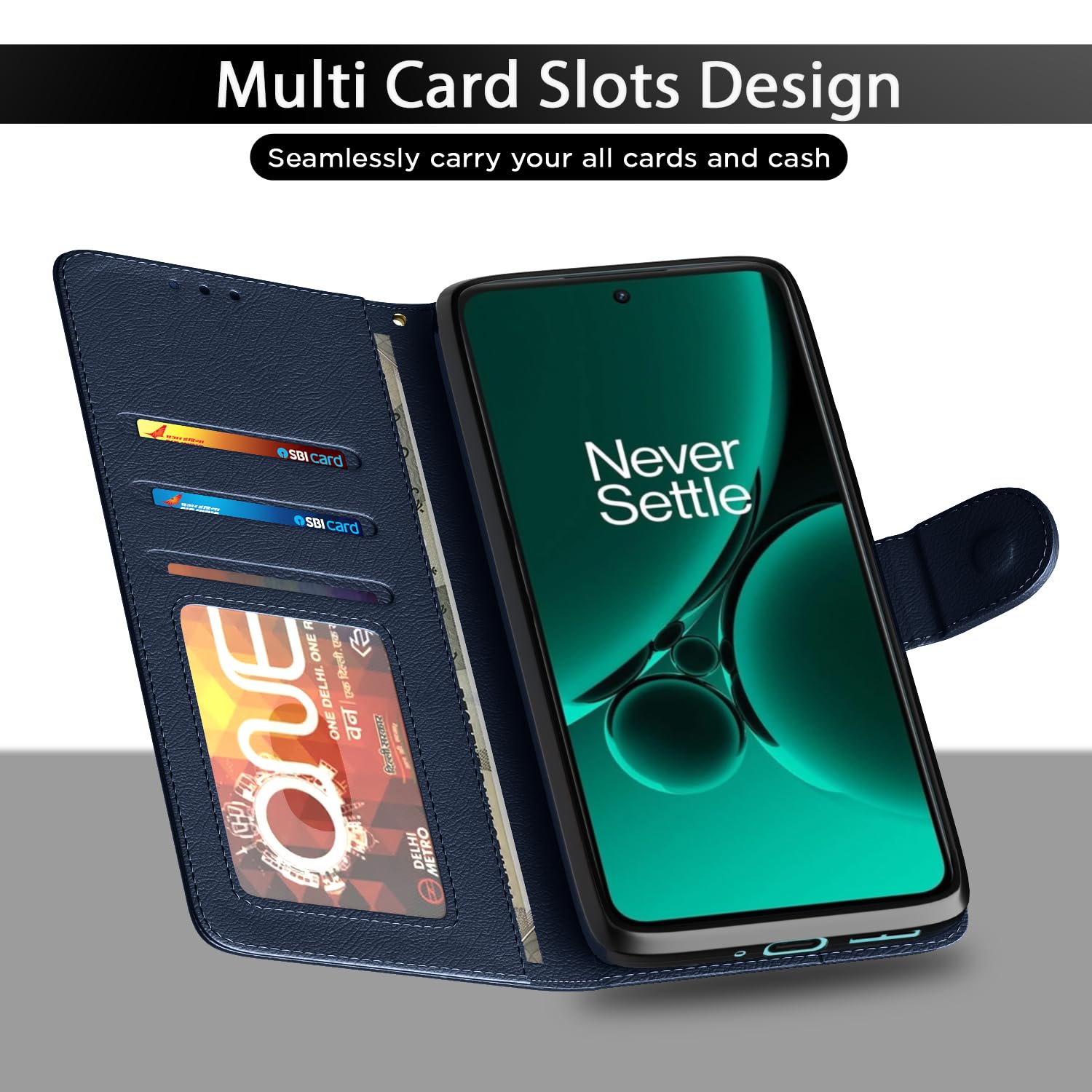 Blue wallet flip cover for OnePlus Nord CE 3 5G – Pikkme – photo 5