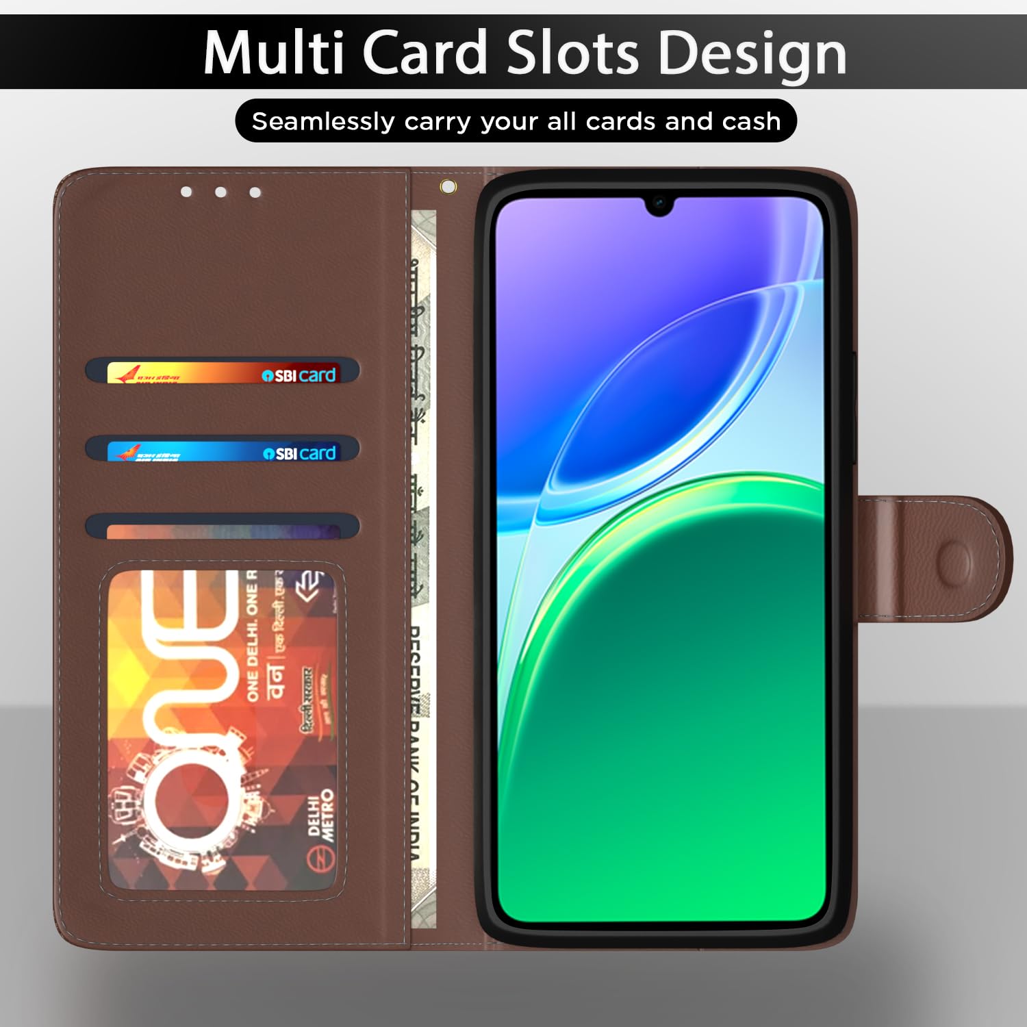 Redmi A7 flip cover in tan by Pikkme – photo 5
