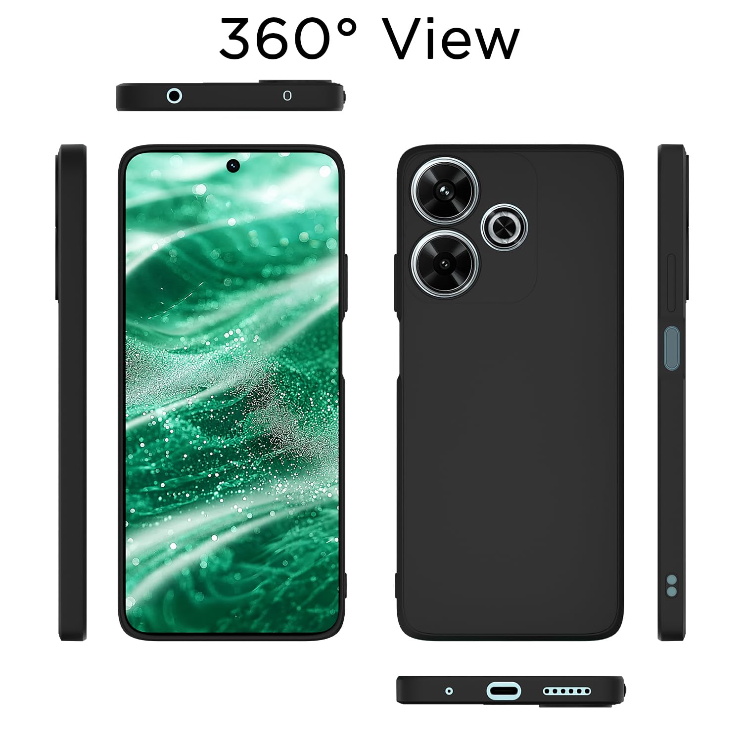 Black Matte back cover for Redmi 13/Poco M6 Plus 5G – Pikkme – photo 4