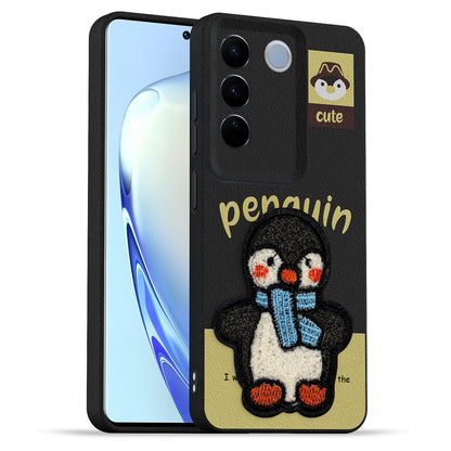 Pikkme black Plush Patch phone cover for Vivo V27/V27 Pro 5G
