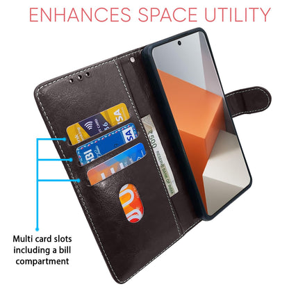 Redmi Note 13 Pro Plus 5G Magnetic wallet flip cover in coffee & brown by Pikkme – photo 4