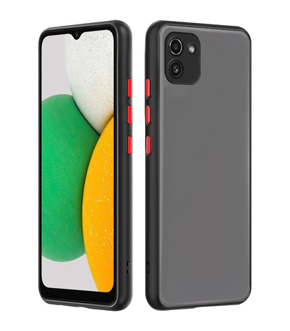 Samsung A03 Hybrid mobile back cover in black by Pikkme