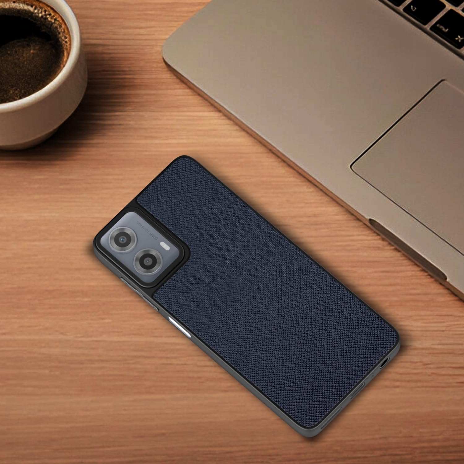 Pikkme Moto G34 / G45 5G Indian Leather Back Cover (Blue)
