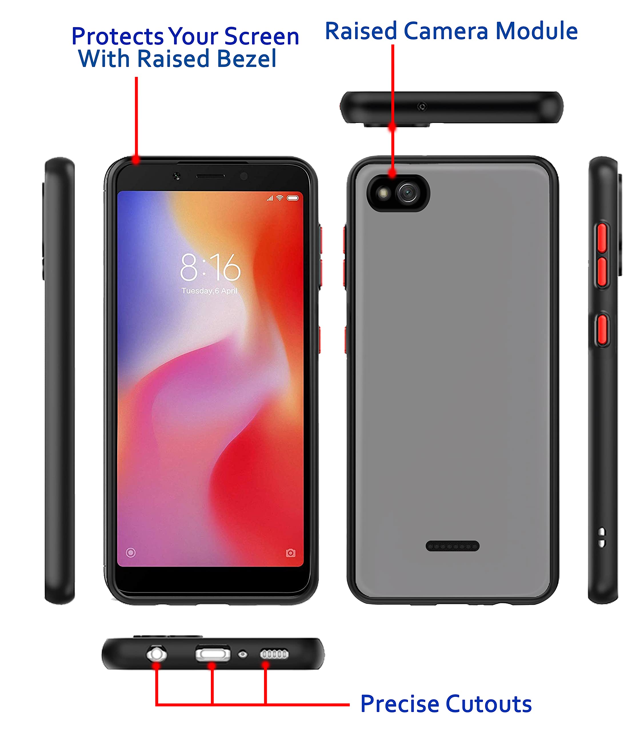 Pikkme Redmi 6A black mobile back cover – photo 3