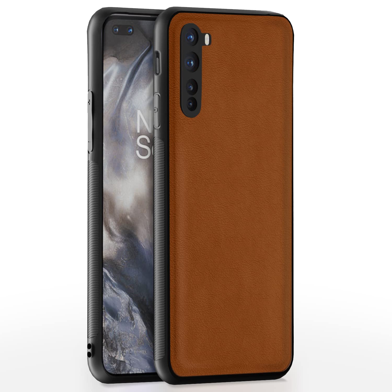 OnePlus Nord (2020) Leather mobile cover in camel by Pikkme