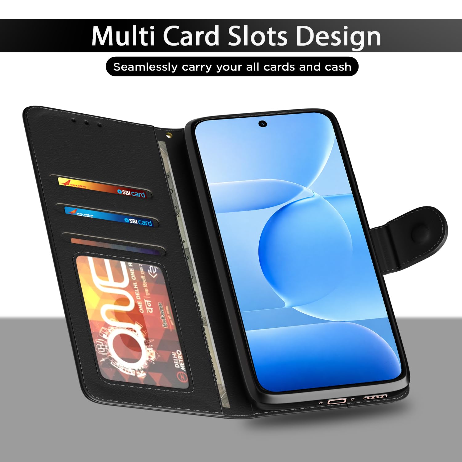 Black wallet flip cover for Vivo S2 5G – Pikkme – photo 5
