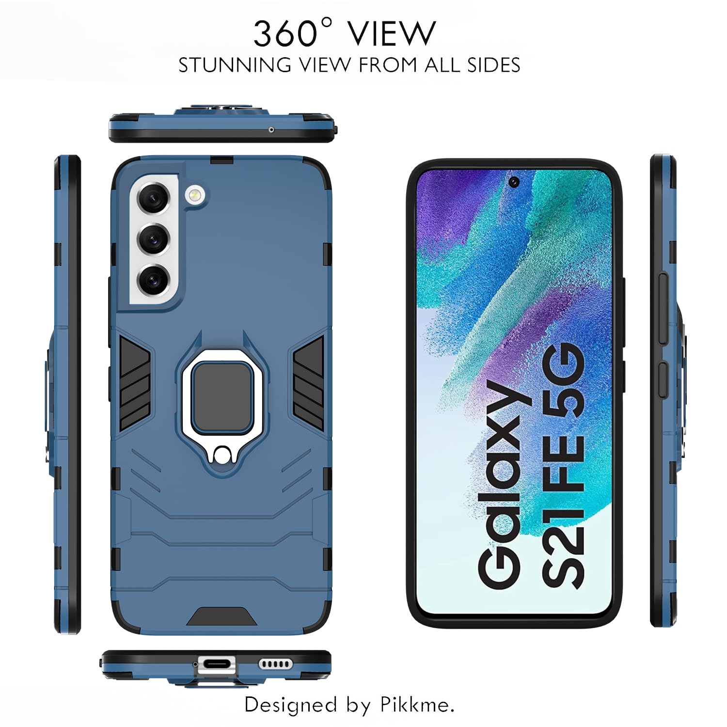 Pikkme Samsung Galaxy S21 Fe 5G D5 Tough Armor Back Cover | Blue