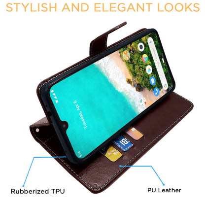 Pikkme Mi A3 Magnetic coffee & brown wallet flip cover – photo 5