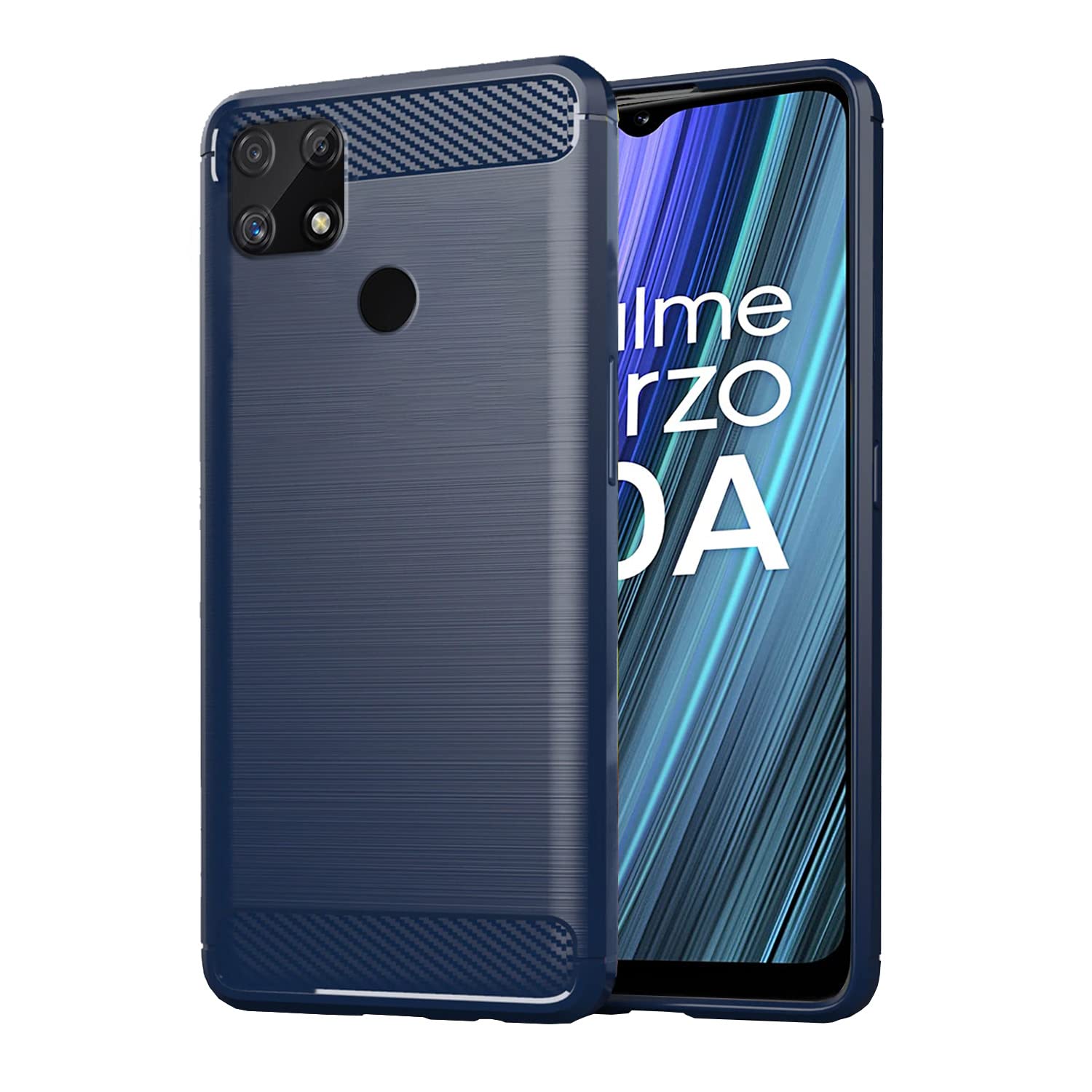 Realme Narzo 50A back cover in blue by Pikkme