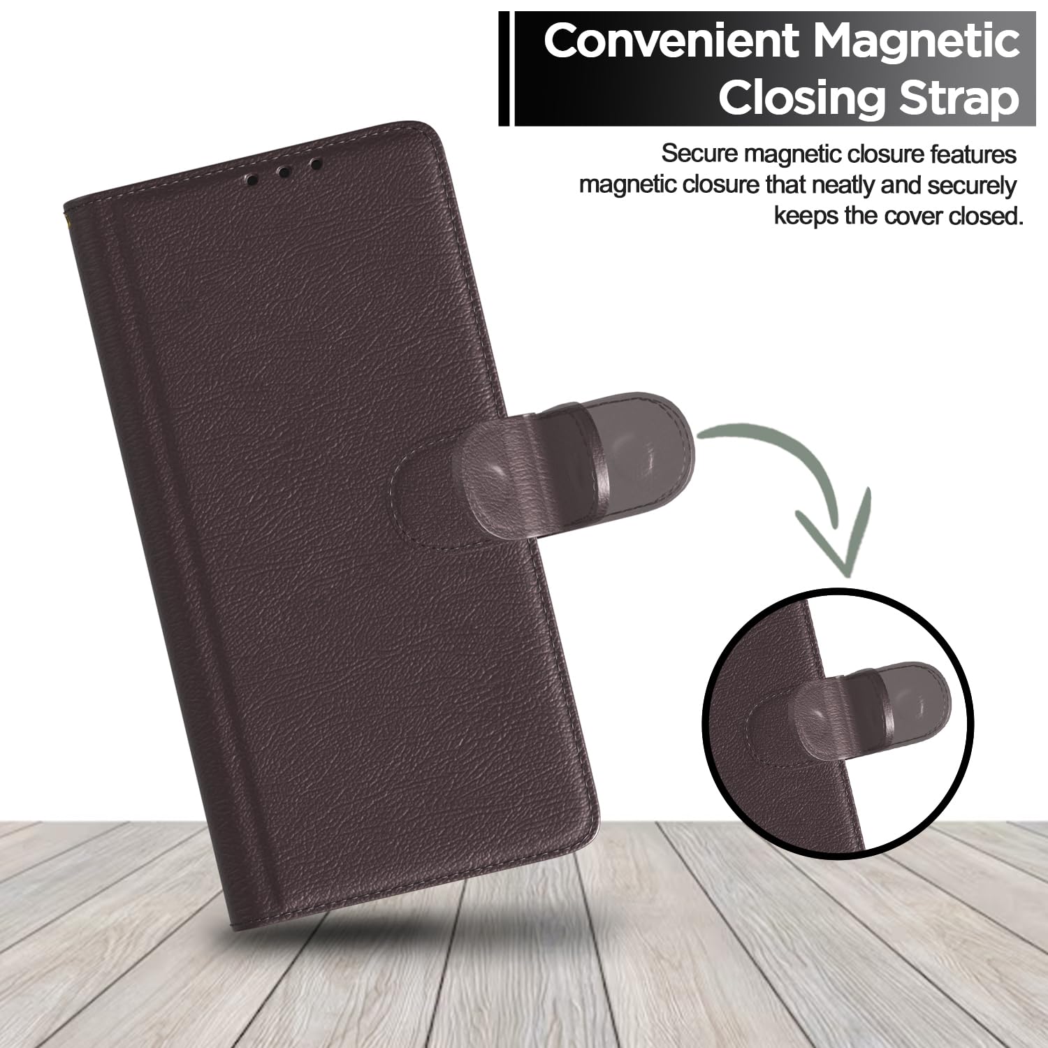 Pikkme Vivo Y19e / Y04 4G / Y29s 5G Vintage Flip Cover (Coffee)