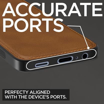 Samsung A25 5G Leather mobile back cover in brown by Pikkme – photo 4