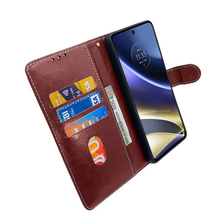 Pikkme brown & coffee Magnetic wallet flip cover for Moto G51 5G – photo 4