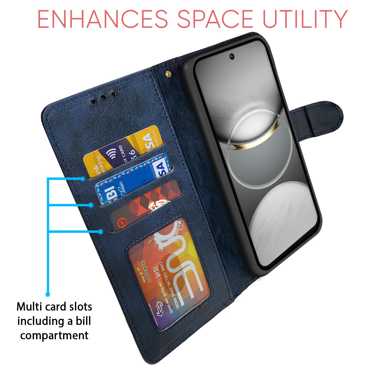 Pikkme navy & light blue Magnetic mobile flip cover for Tecno Spark 30C 5G – photo 5