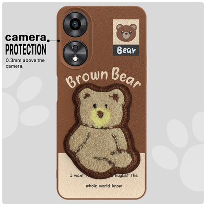 Brown Plush Patch phone cover for Oppo A78 5G – Pikkme – photo 6