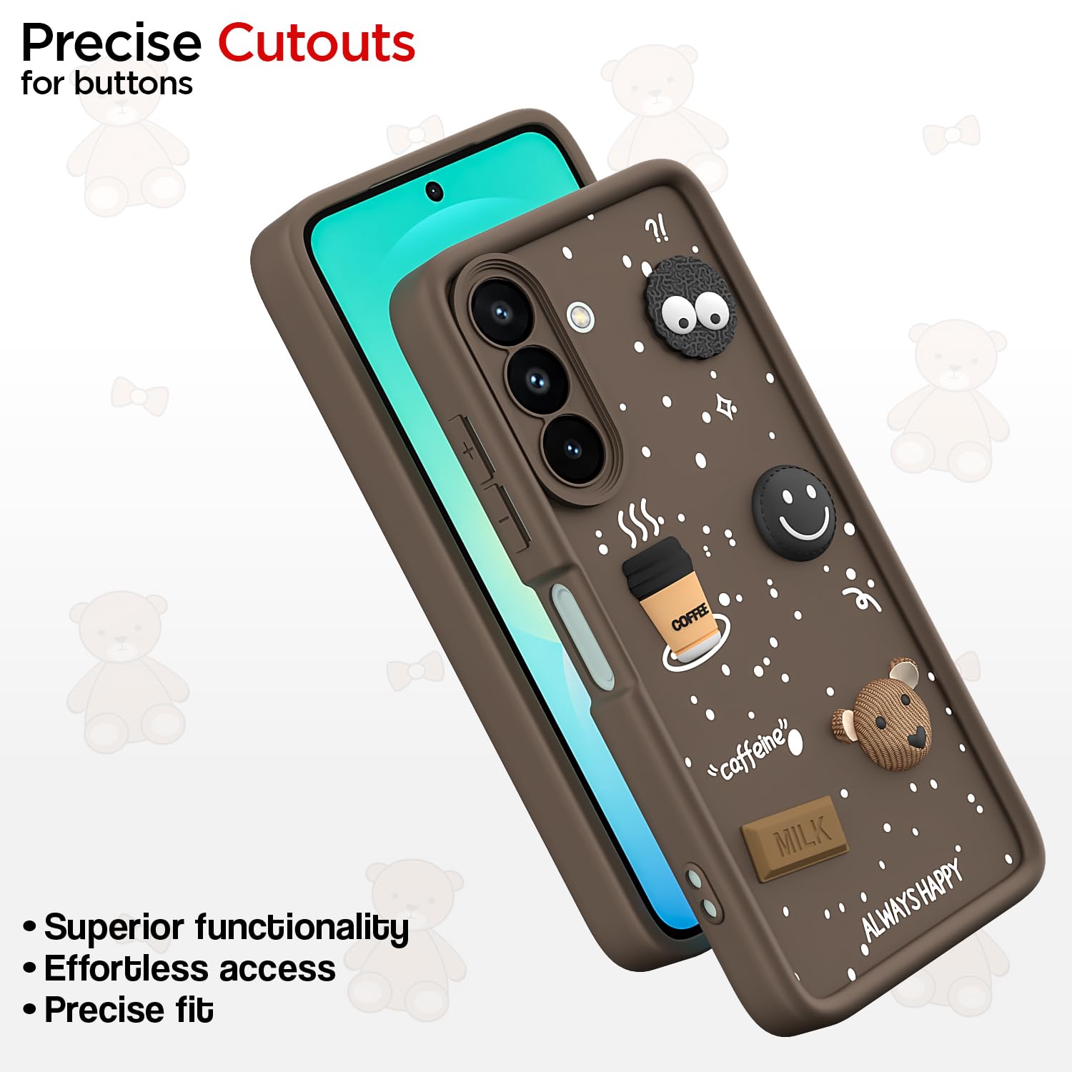 Pikkme Samsung A27/M47 5G Bear Coffee brown mobile back cover – photo 6