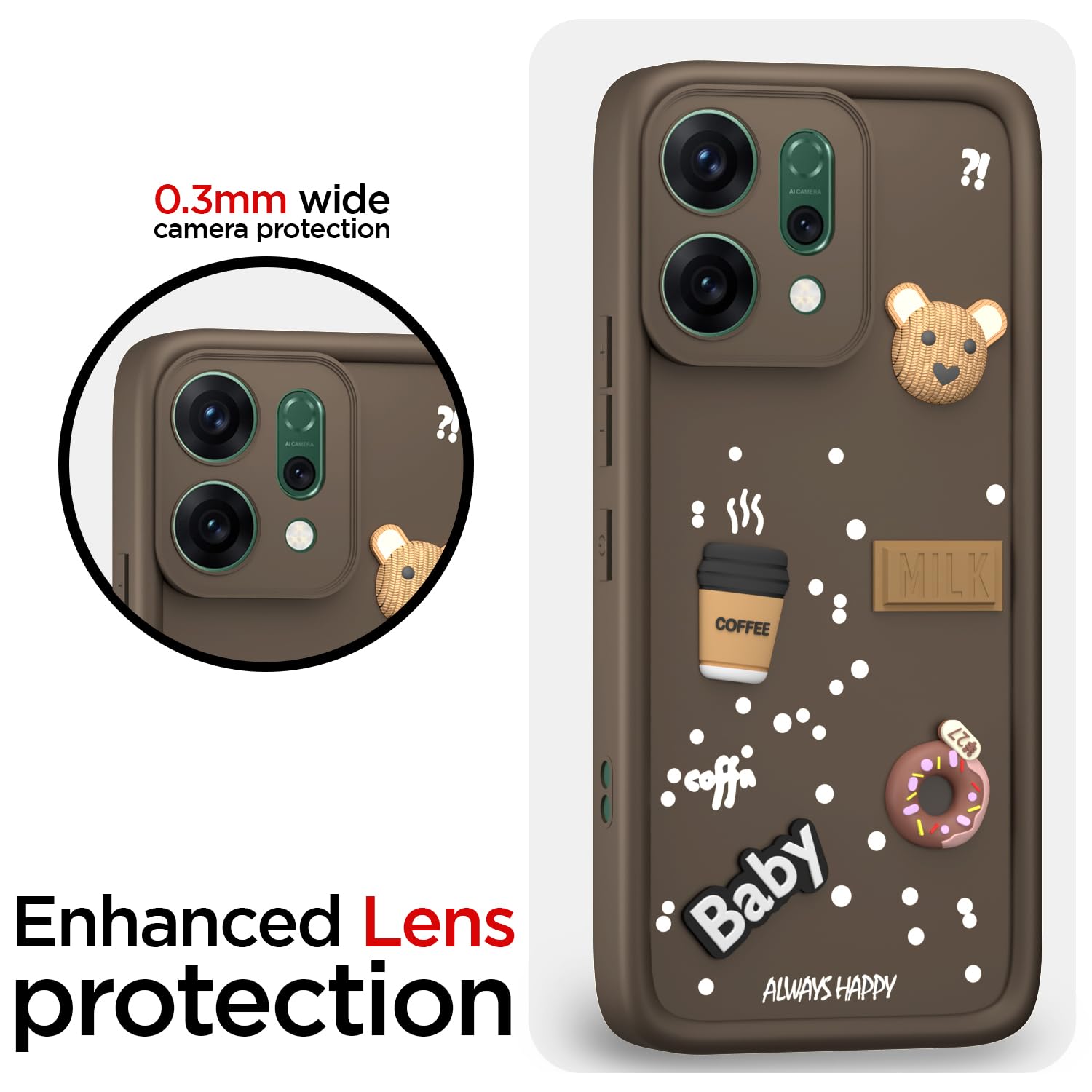 Oppo Reno 14 Pro 5G/3D phone cover in brown by Pikkme – photo 5