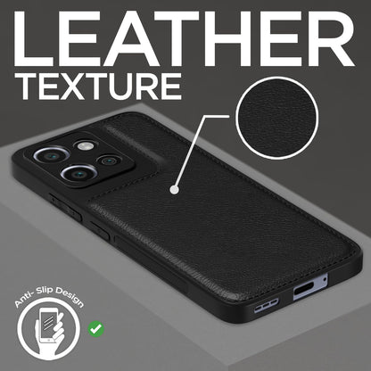 Pikkme Moto Edge 50 neo 5G Leather Back Case | Black