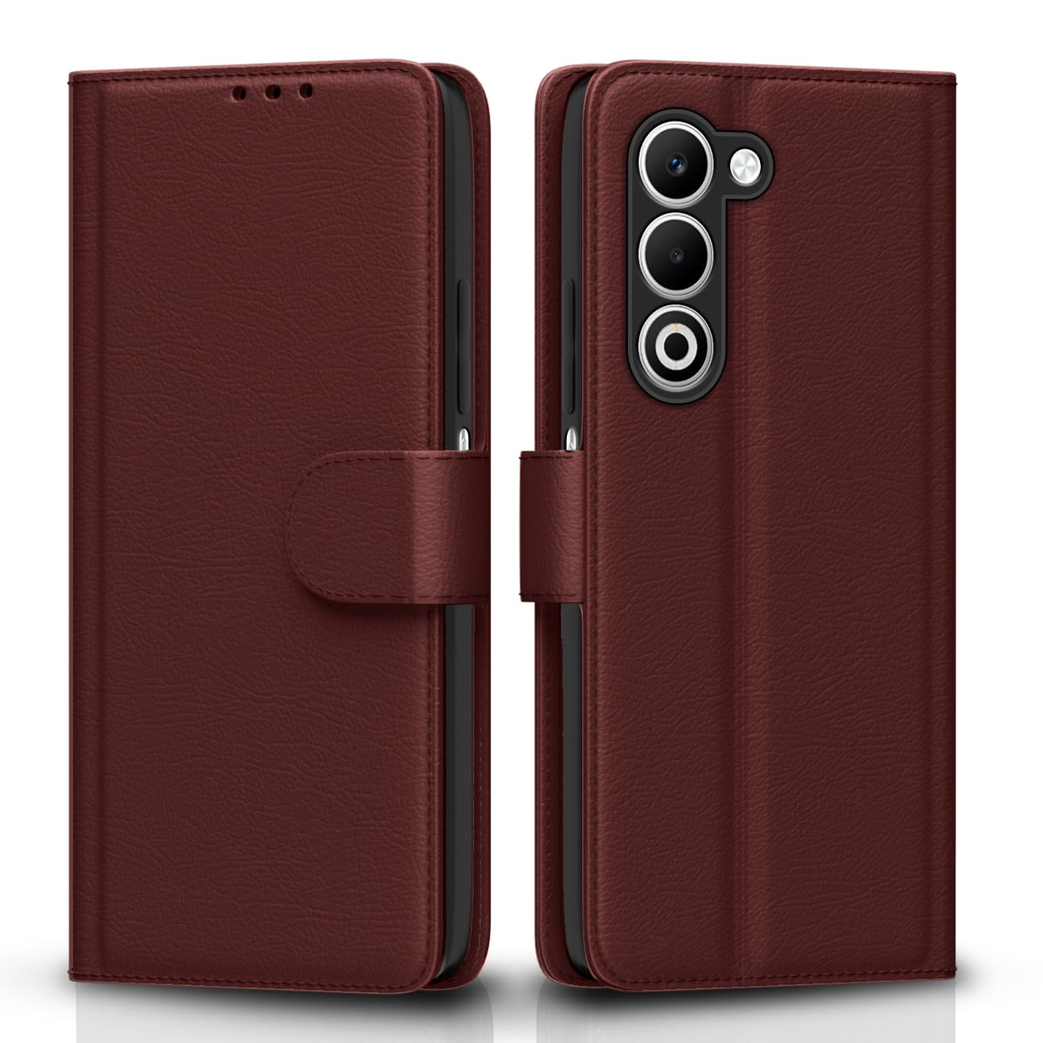 Oppo A55 Wallet flip case in brown by Pikkme