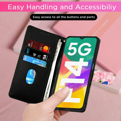 Samsung F14 5G wallet flip cover in pink flower by Pikkme – photo 6