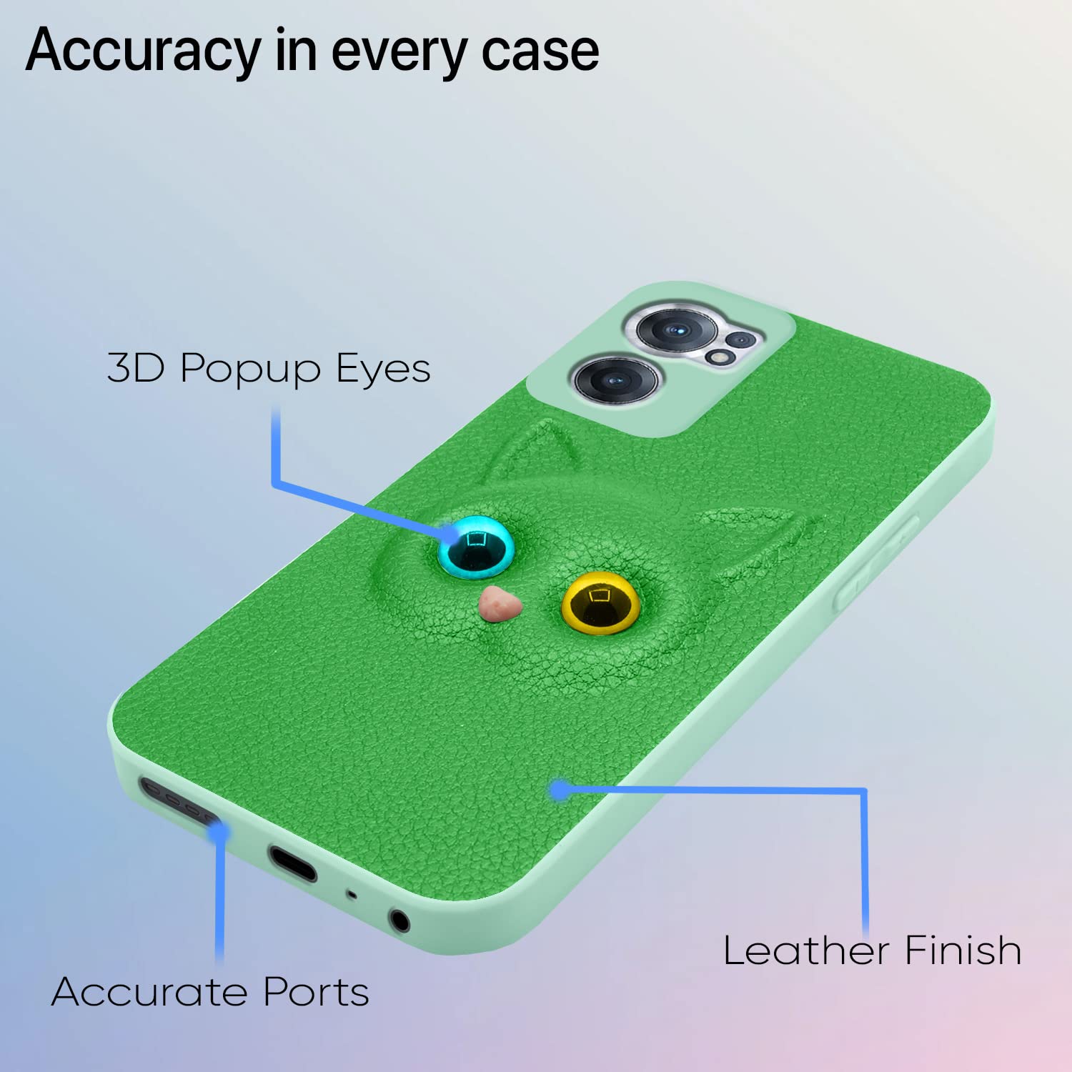Pikkme green Cat phone cover for OnePlus Nord CE 2 5G – photo 7