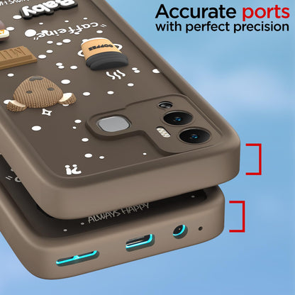 Infinix Hot 12 Play/3D Silicone mobile back cover in brown by Pikkme – photo 4