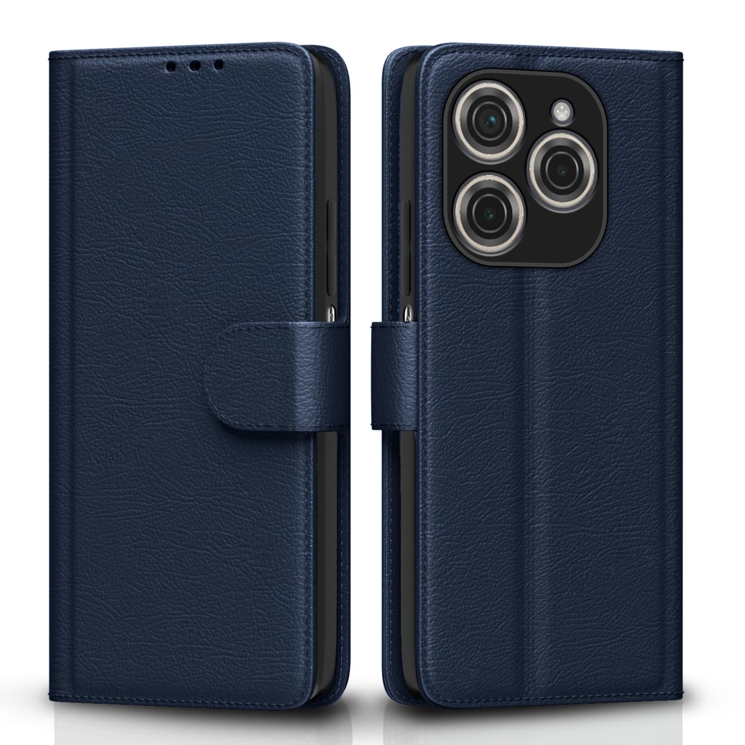 Pikkme Tecno Spark 20 Pro Vintage Flip Cover (Blue)