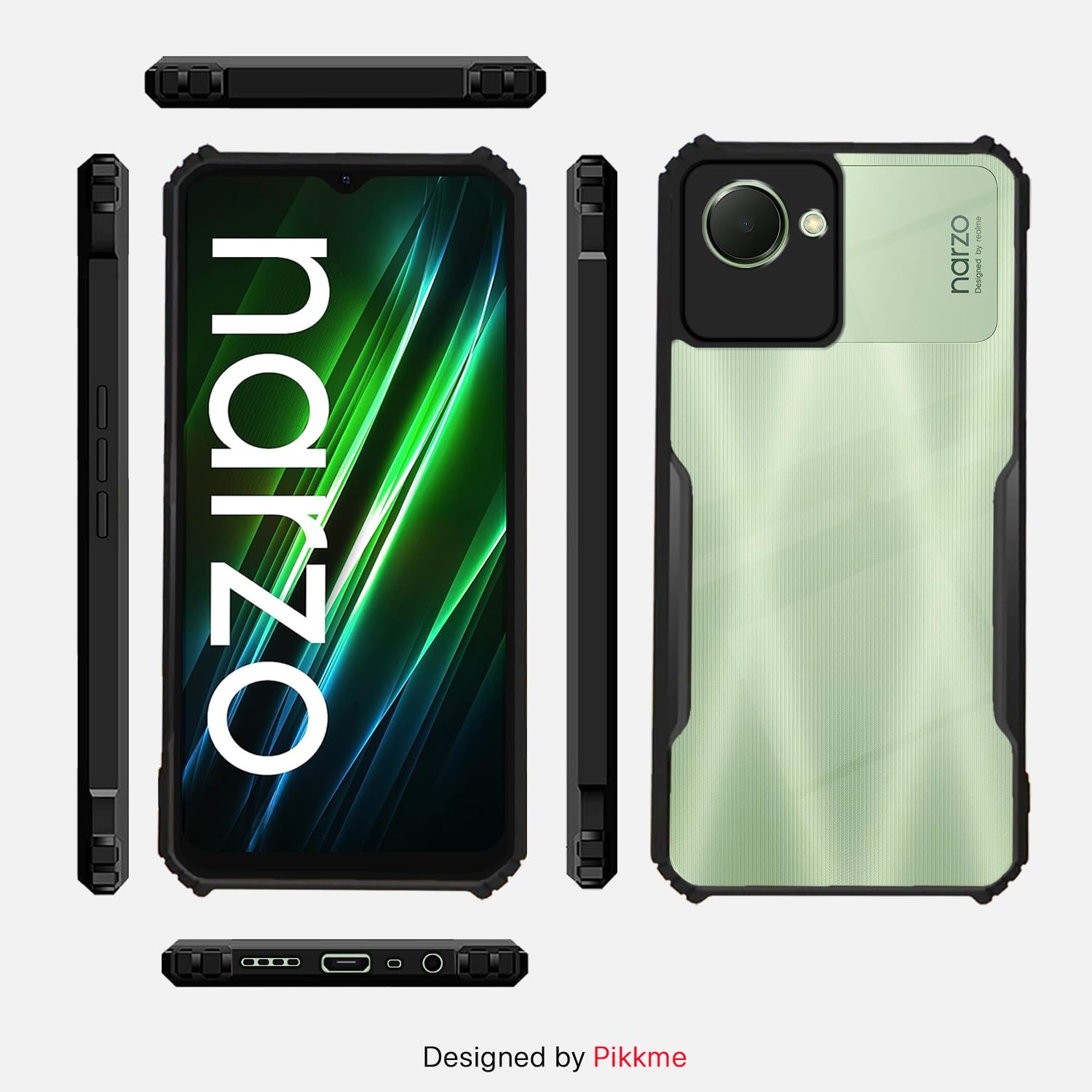 Black Hybrid mobile cover for Realme Narzo 50i Prime/C30 – Pikkme – photo 3