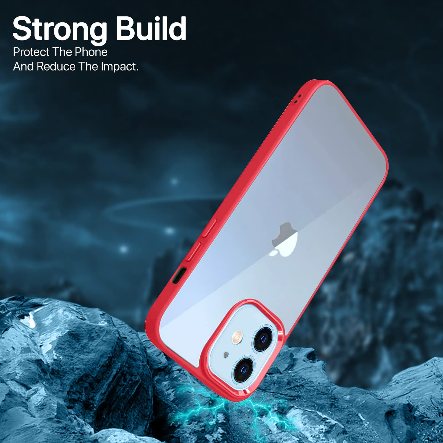 Pikkme iPhone 11 Electroplated Crome Metal Ring Back Cover (Red)