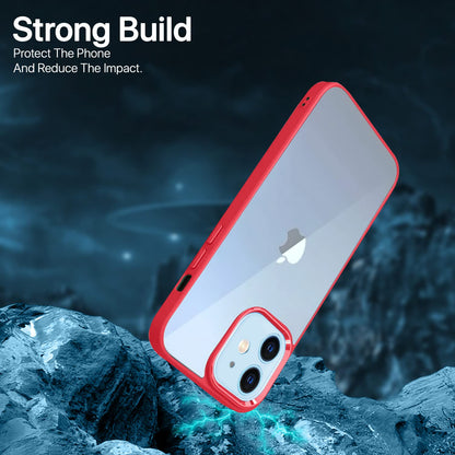 Pikkme iPhone 11 Electroplated Crome Metal Ring Back Cover (Red)