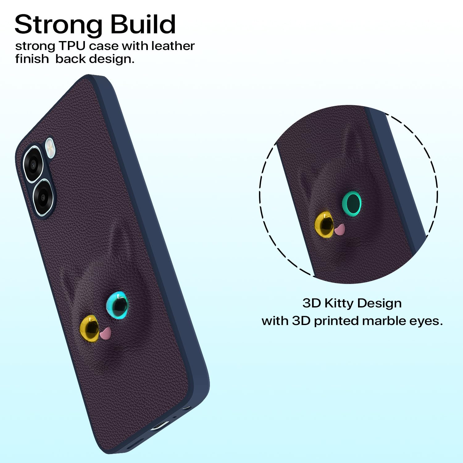 Oppo A6X 5G Kitty back cover in purple by Pikkme – photo 2