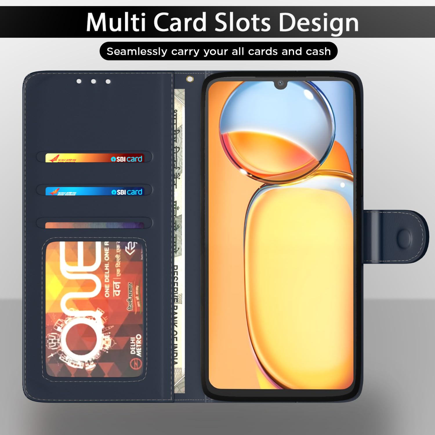 Blue flip cover for Redmi 13C 5G – Pikkme – photo 5