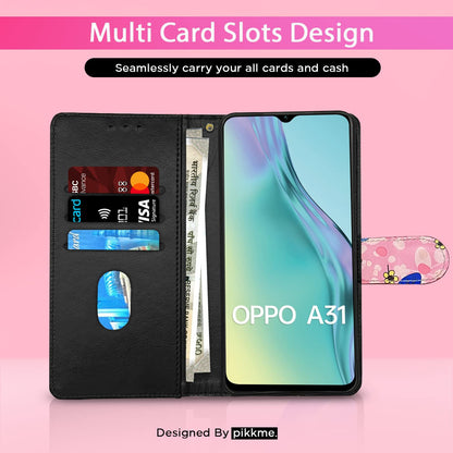 Pikkme pink flower Wallet wallet flip cover for Oppo A31 – photo 2
