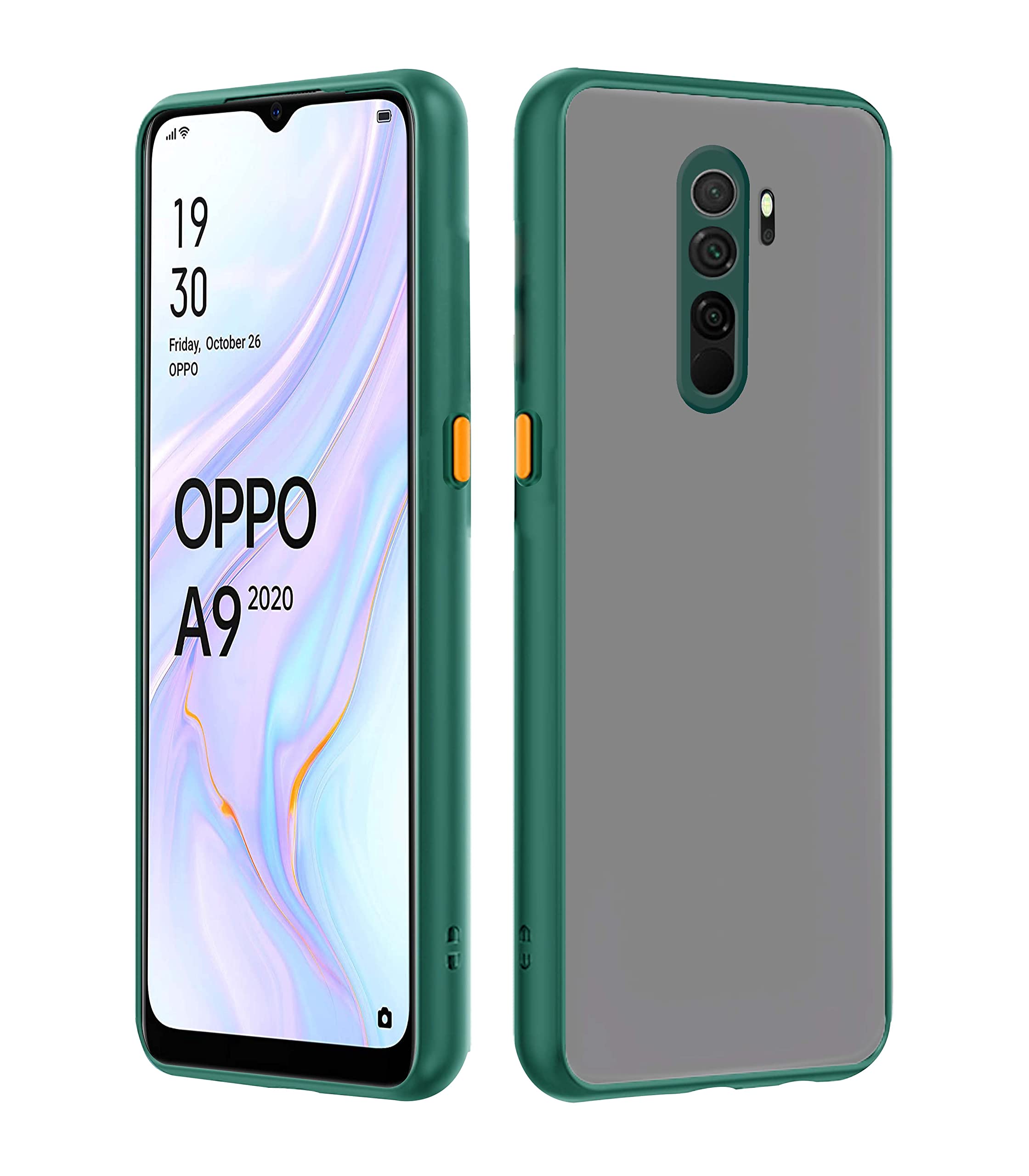 Pikkme green Hybrid mobile back cover for Oppo A5 2020/A9 2020