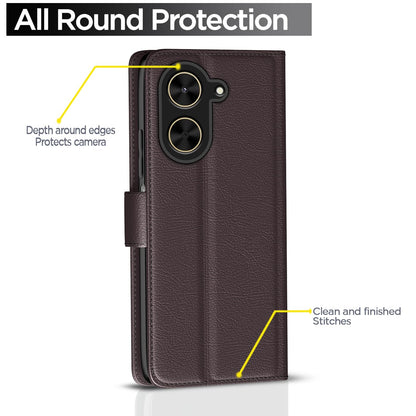 Pikkme Poco C71 / Redmi A5 Vintage Flip Cover (Coffee)