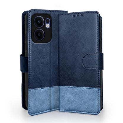 Pikkme Oppo Reno 13F 5G Magnetic navy & light blue mobile flip cover