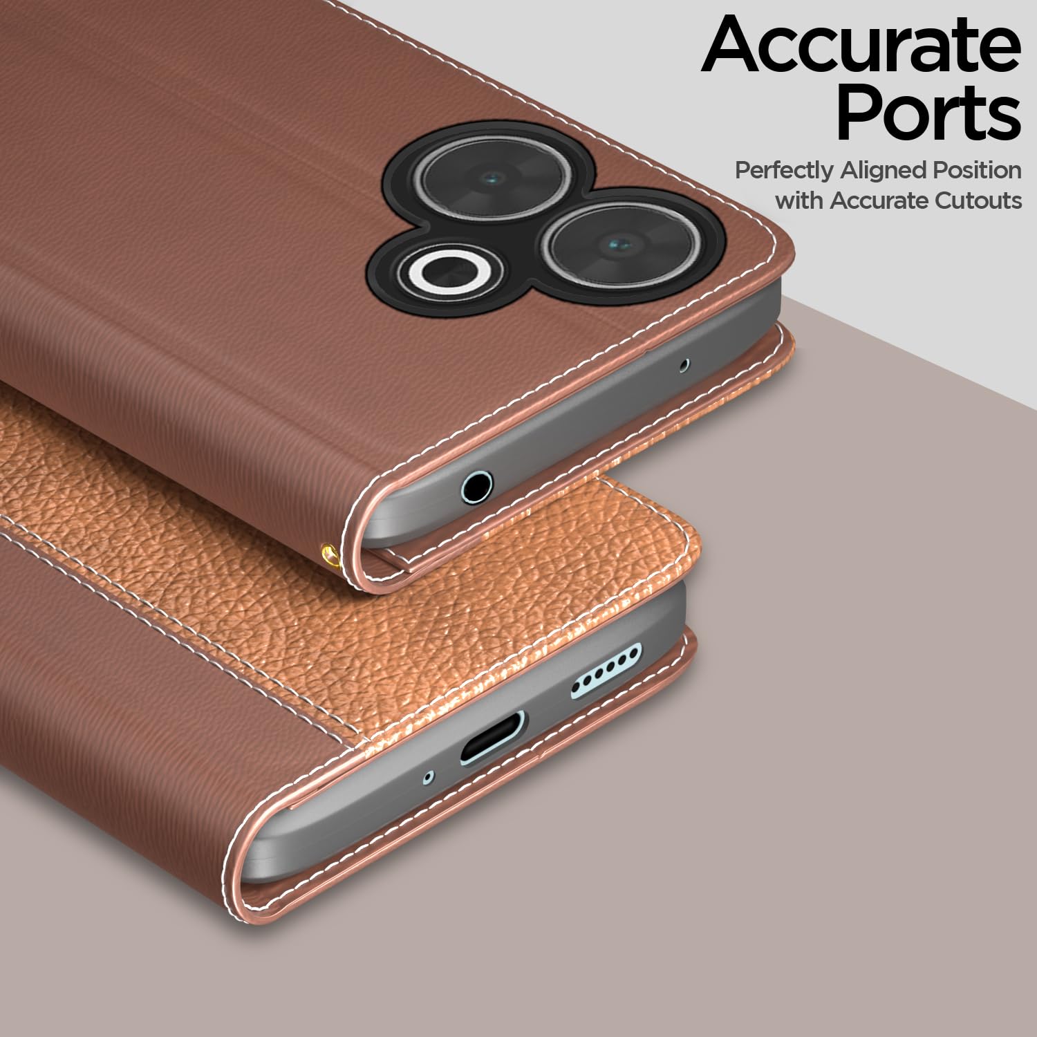 Tan Wallet wallet flip cover for Redmi 13/Poco M6 Plus 5G – Pikkme – photo 2