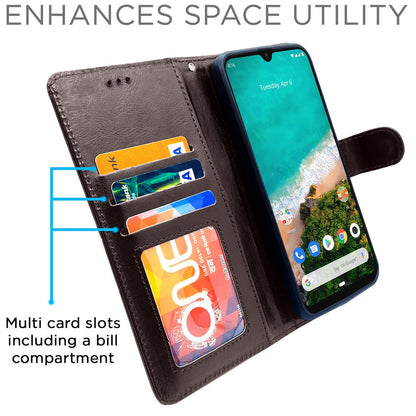 Pikkme Mi A3 Vintage Flip Cover (Coffee)