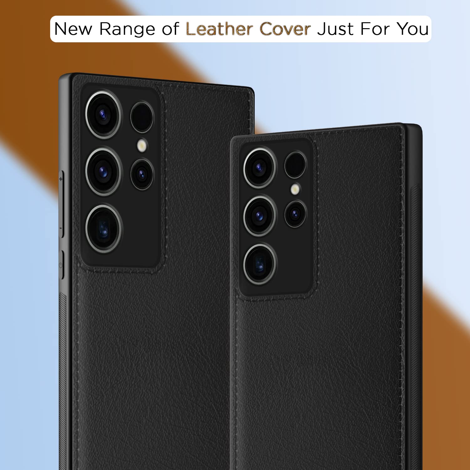 Pikkme Samsung Galaxy S23 Ultra 5G Leatherback Back Case | Black