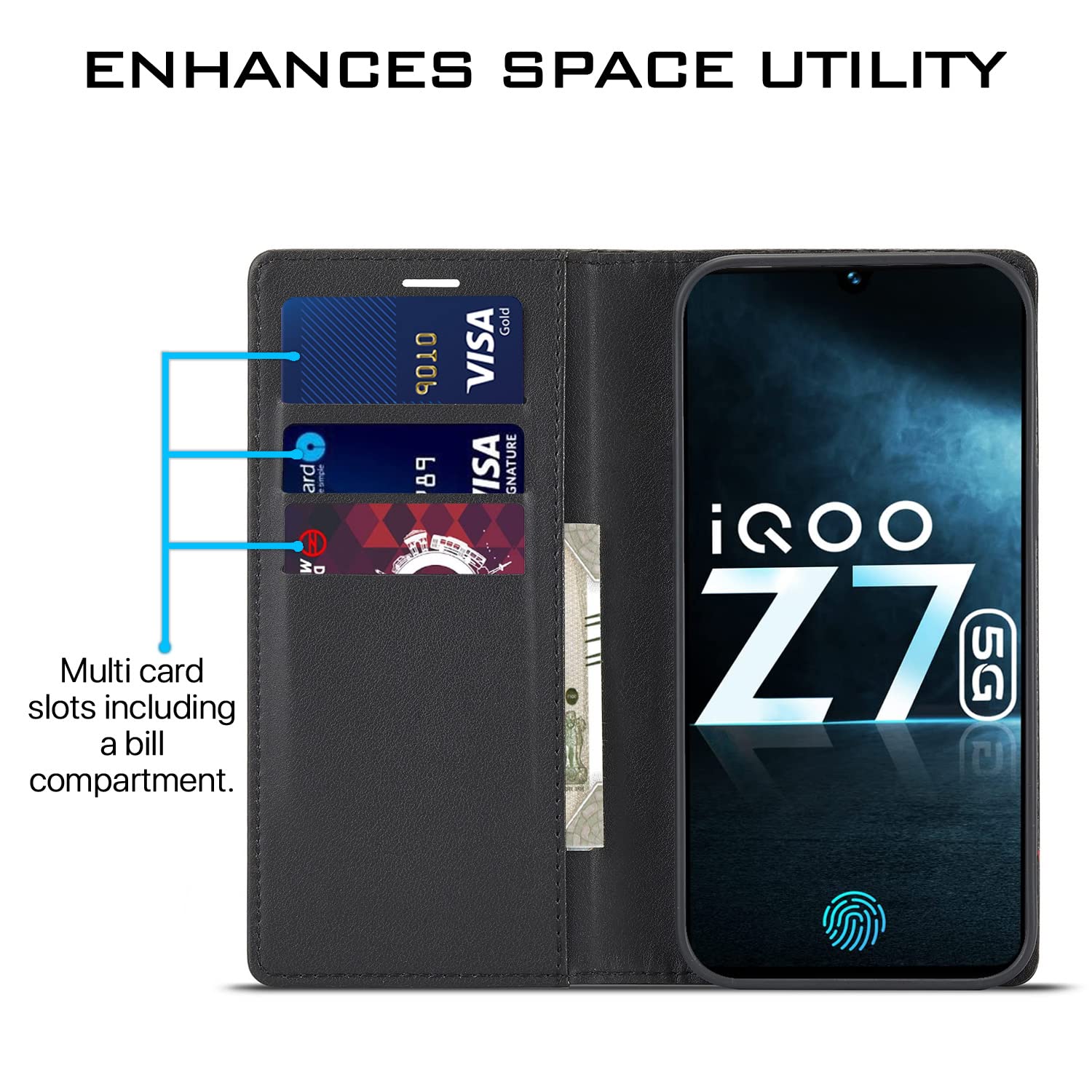 iQOO Z7/Z7s 5G flip cover in black by Pikkme – photo 3