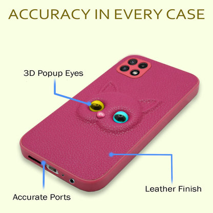 Pikkme Samsung Galaxy A22 5G / F42 5G Kitty Back Cover (Pink)
