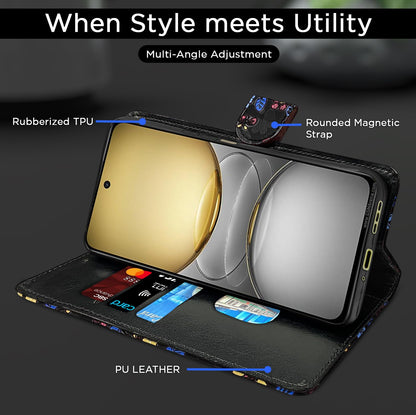 Black flower flip case for Realme C75 – Pikkme – photo 2